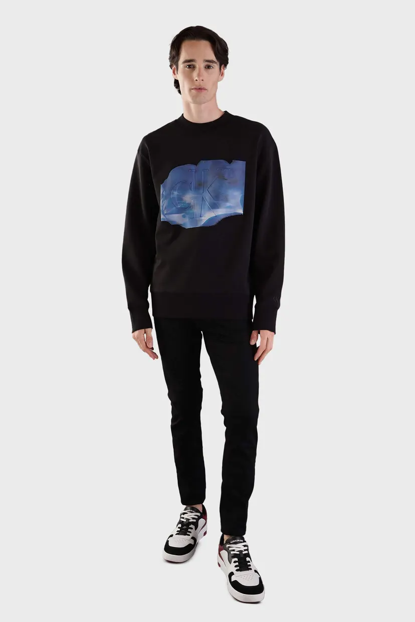 Мужской черный свитшот EMBOSSED EUPHORIC FLORAL CREW 3