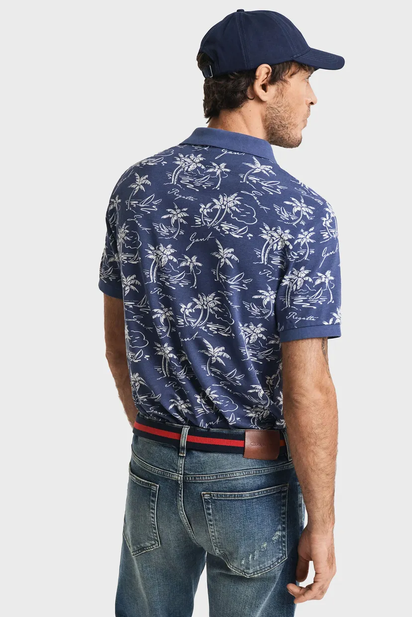 Чоловіче синє поло з візерунком PRINTED SS POLO 3