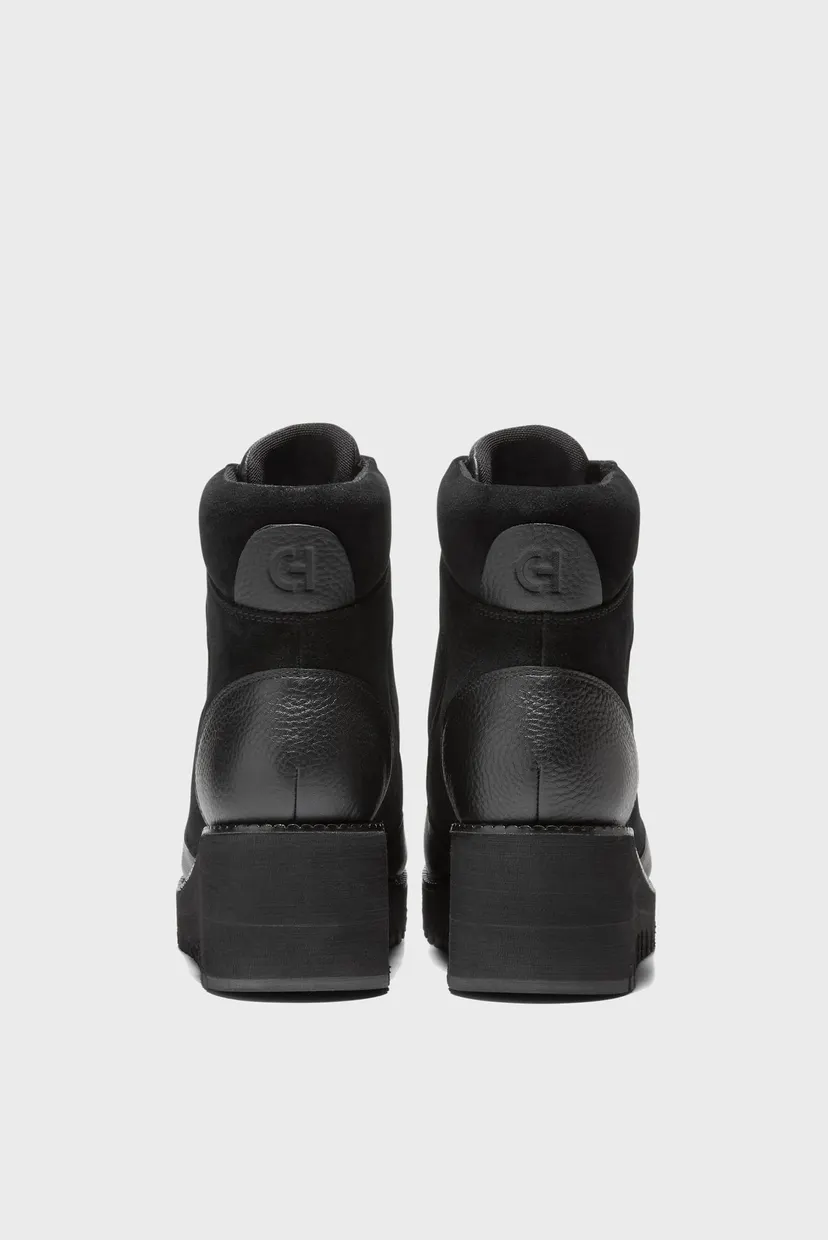 Женские черные замшевые ботильоны ZERØGRAND City Wedge Waterproof 4