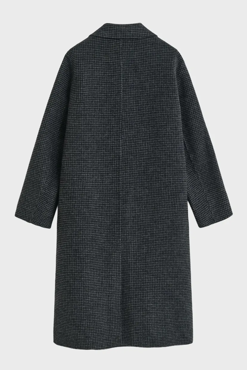 Женское серое шерстяное пальто в клетку CHECKED HANDSTITCHED COAT 8