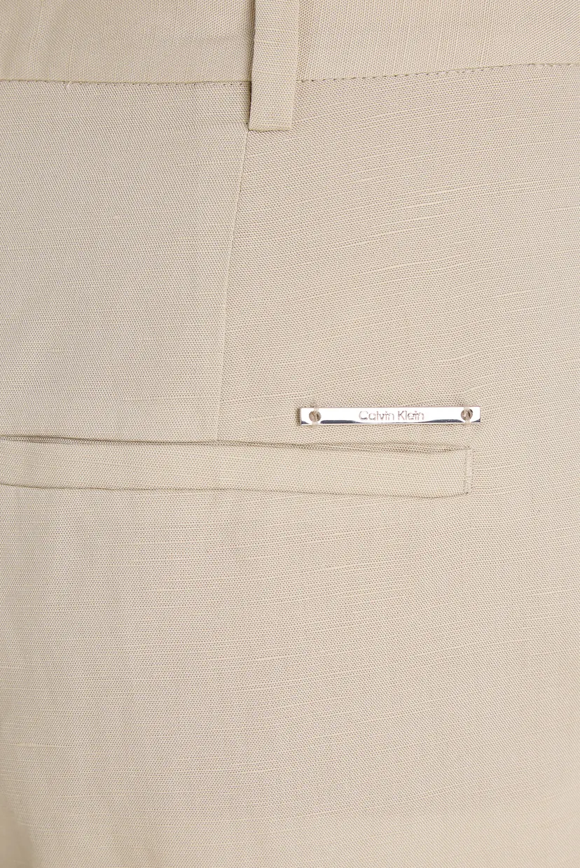 Женские бежевые брюки LINEN BLEND SLIM STRAIGHT 4