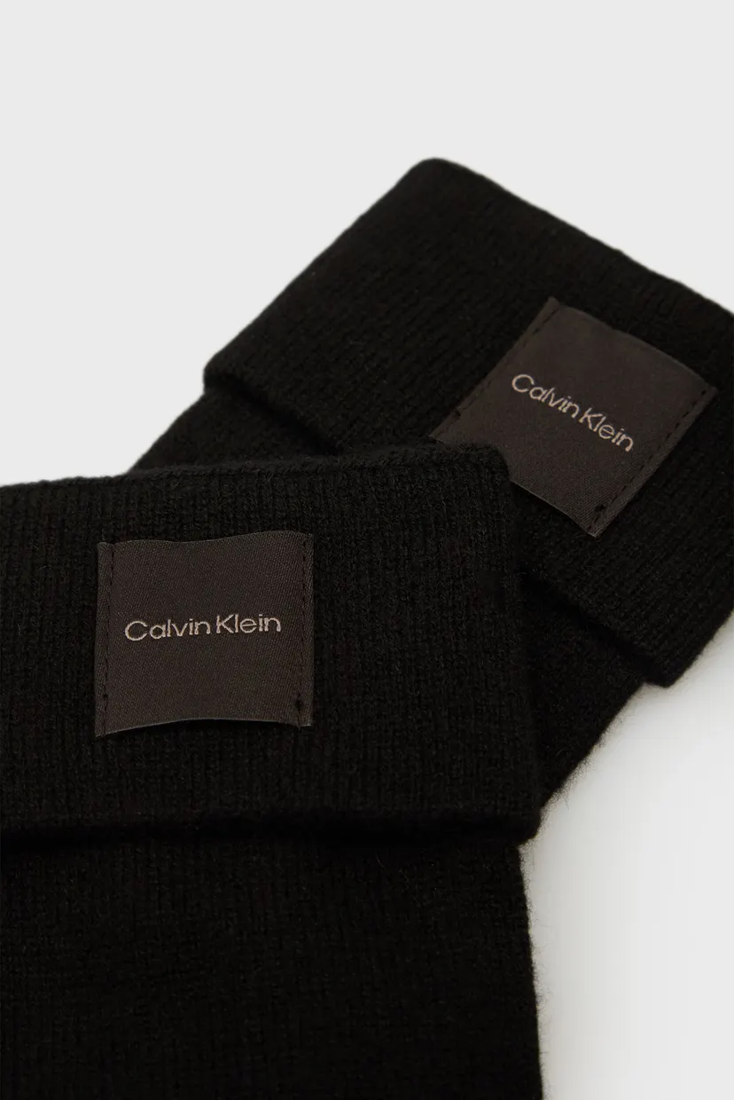 Женские черные кашемировые перчатки CASHMERE CHUNKY OPEN RIB GLOVES 3