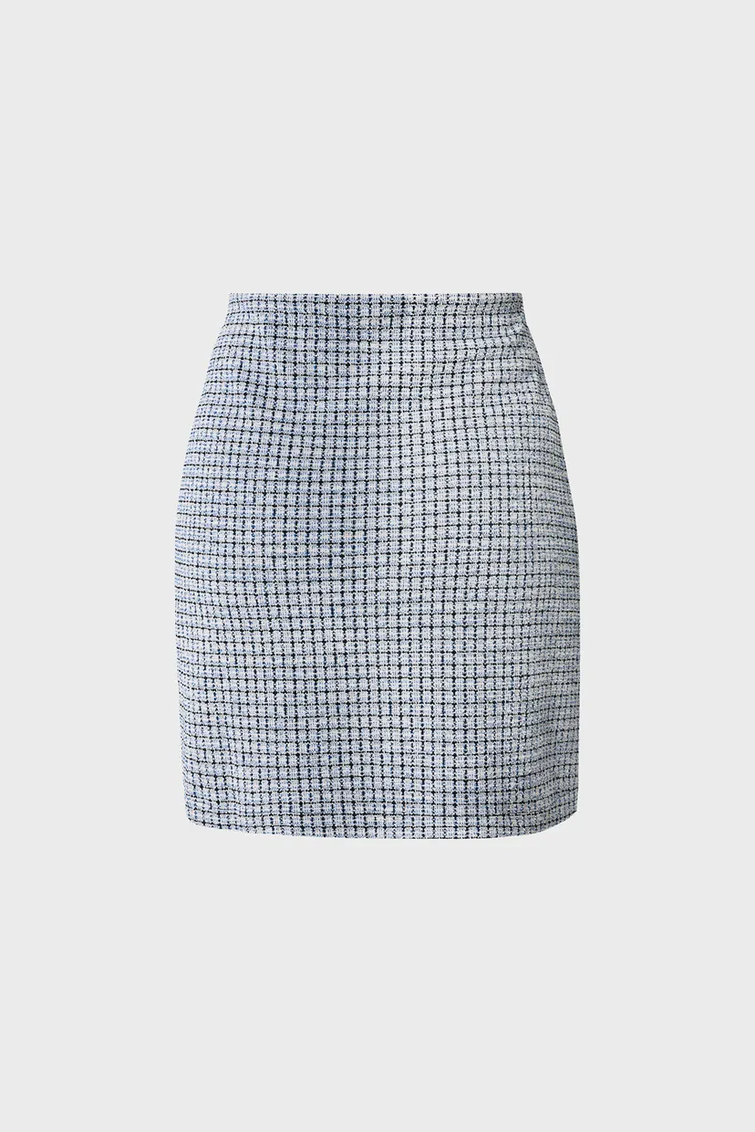 Жіноча синя твідова спідниця Classic jacquard skirt 6