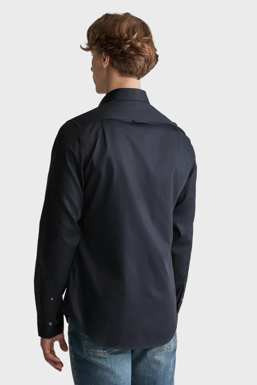Мужская черная рубашка SLIM SATEEN SHIRT 3