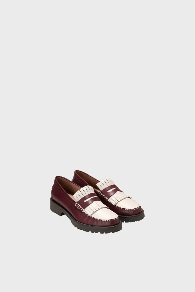 Жіночі бордові шкіряні лофери Treena Kiltie Lug Loafer 5