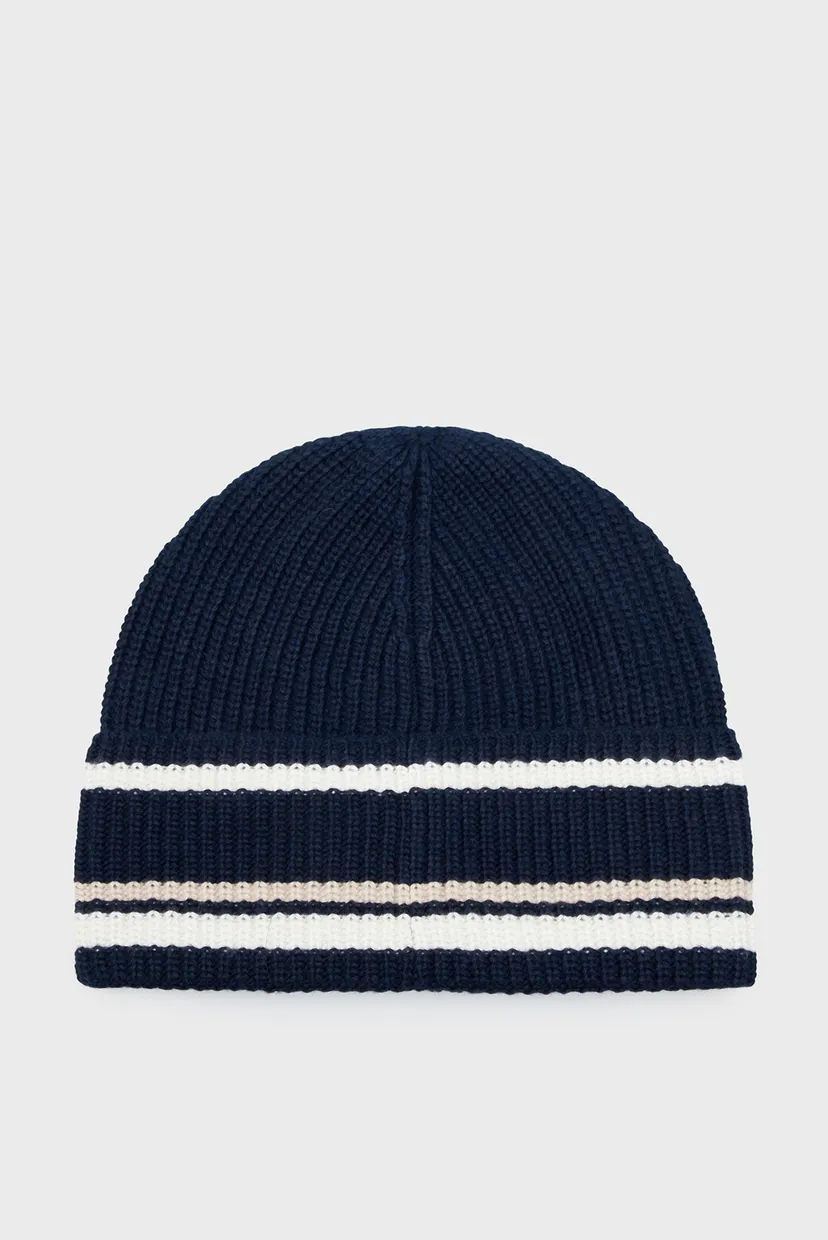 Чоловіча темно-синя шапка TH MONOGRAM BEANIE 3