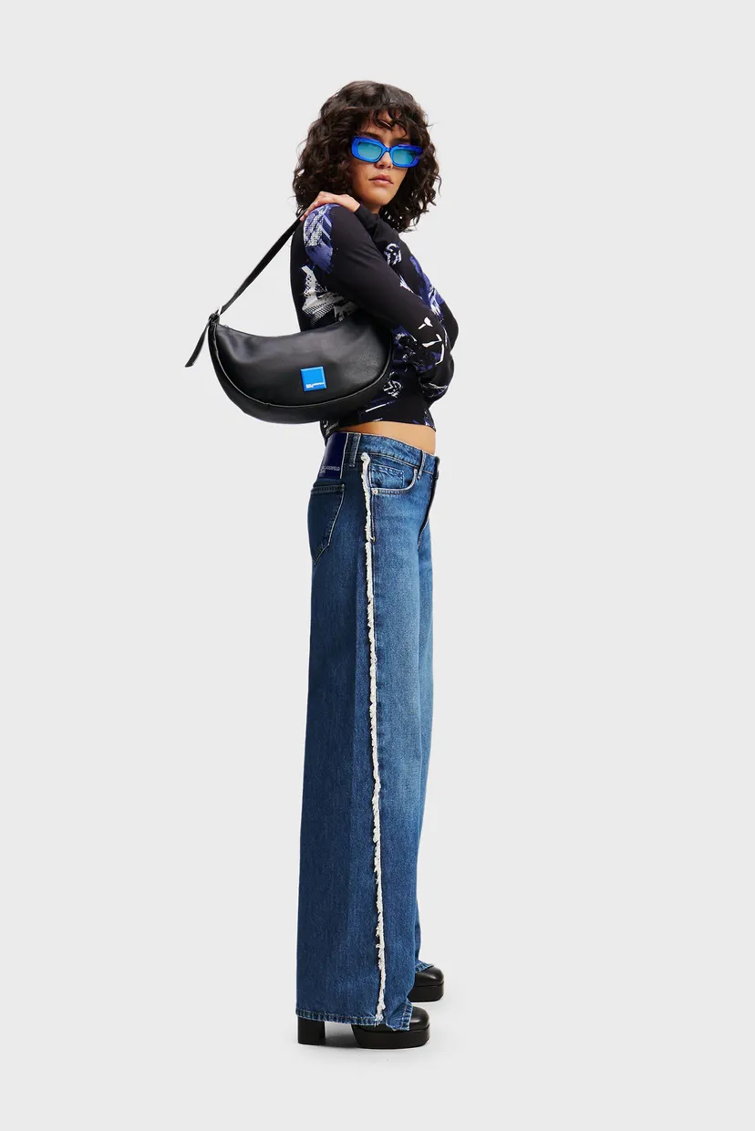 Женские синие джинсы KLJ MR RELAXED SEAMED DENIM 3