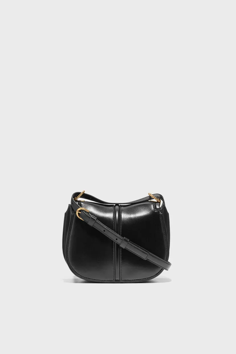 Жіноча чорна шкіряна сумка Celenea Saddle Bag 3