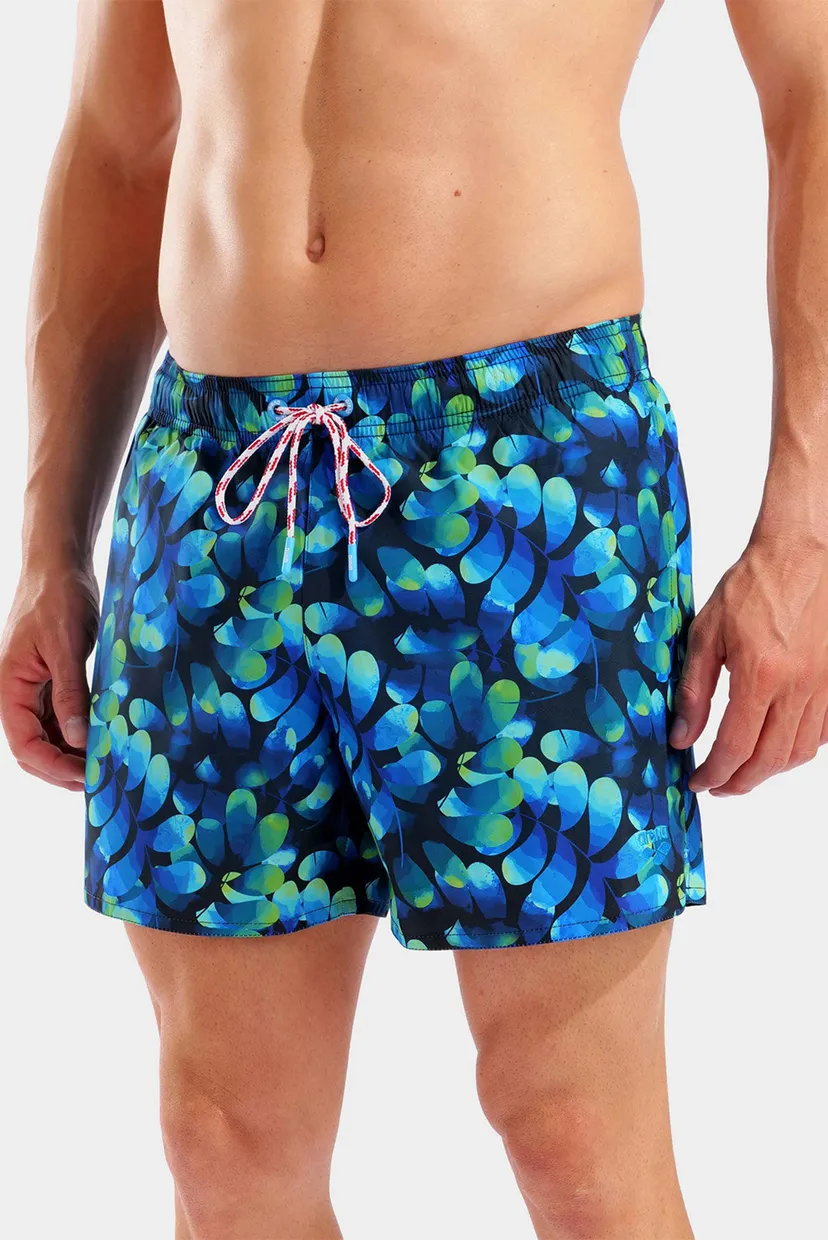 Чоловічі сині плавальні шорти з візерунком WATER PRINTS BEACH SHORT AO 4