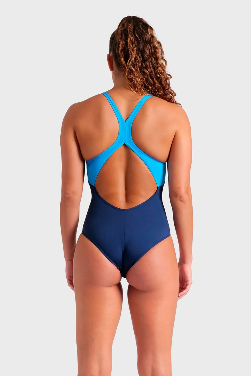 Жіночий темно-синій купальник DREAMHLINE SWIMSUIT V BACK 3
