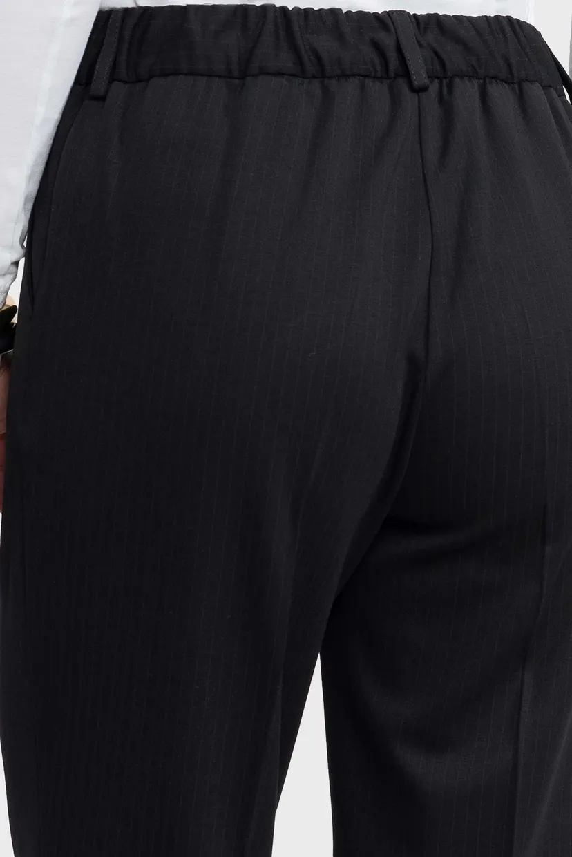 Жіночі чорні брюки у смужку 6