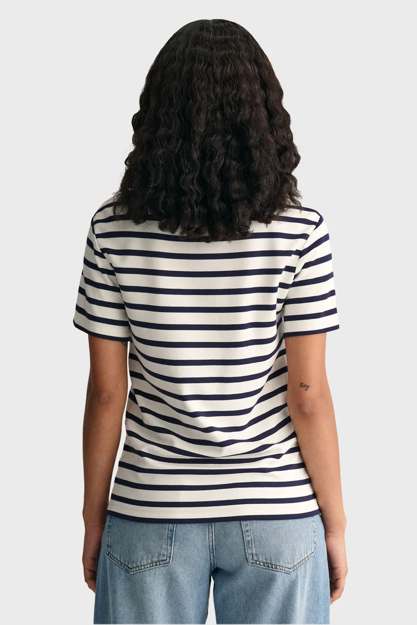Жіноча біла футболка у смужку STRIPED SS 3