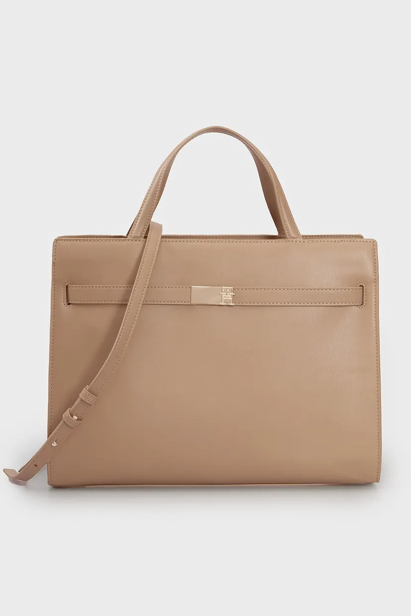 Женская бежевая сумка TH HERITAGE WORKBAG 1