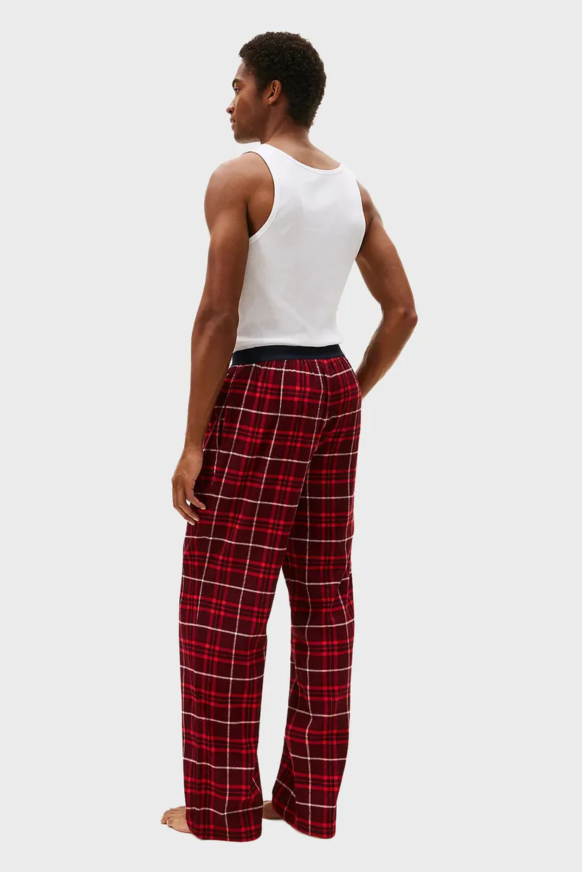 Чоловічі бордові картаті брюки FLANNEL 3