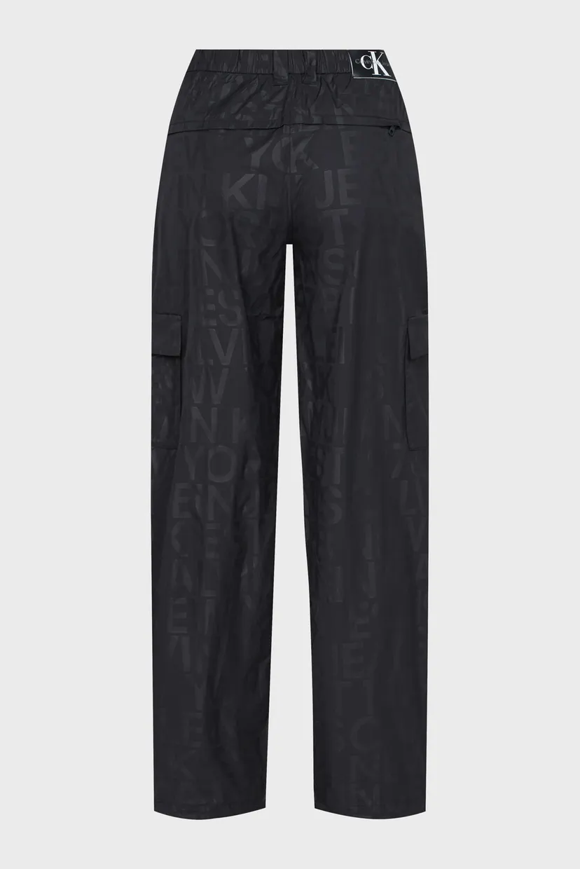 Женские черные карго с узором LOOSE LOGO AOP CARGO PANT 5