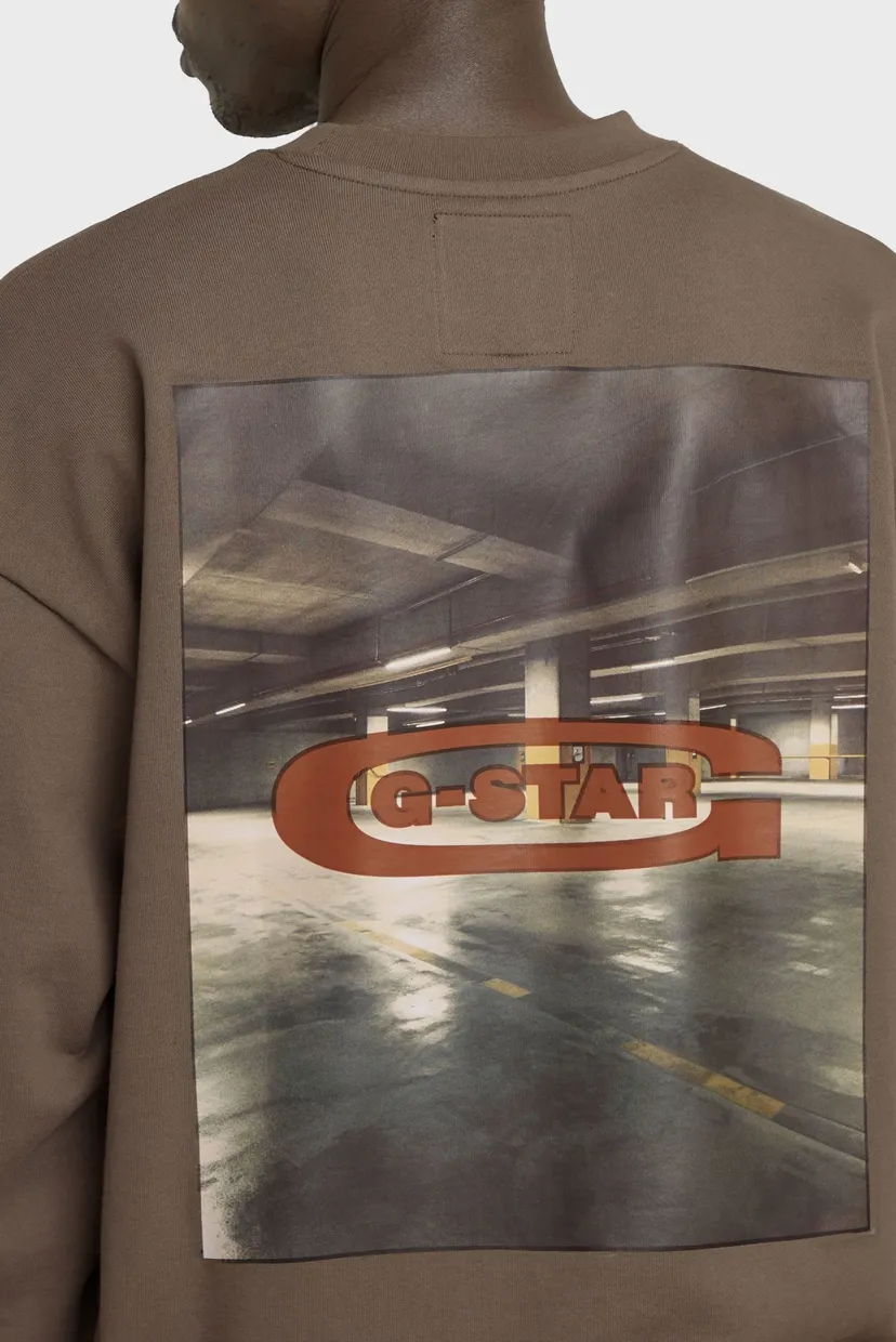 Чоловічий коричневий світшот Photo back print loose 4