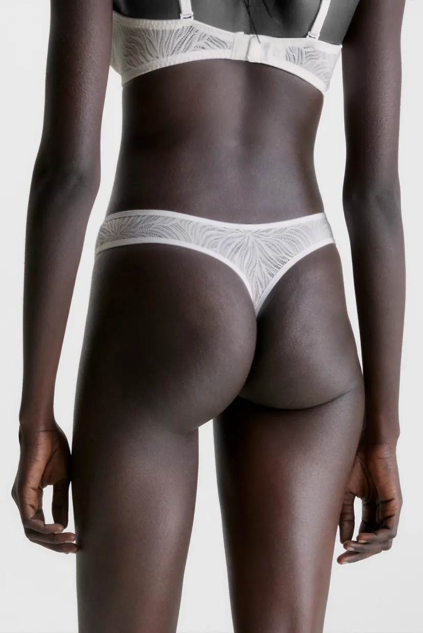 Женские белые трусики THONG 6
