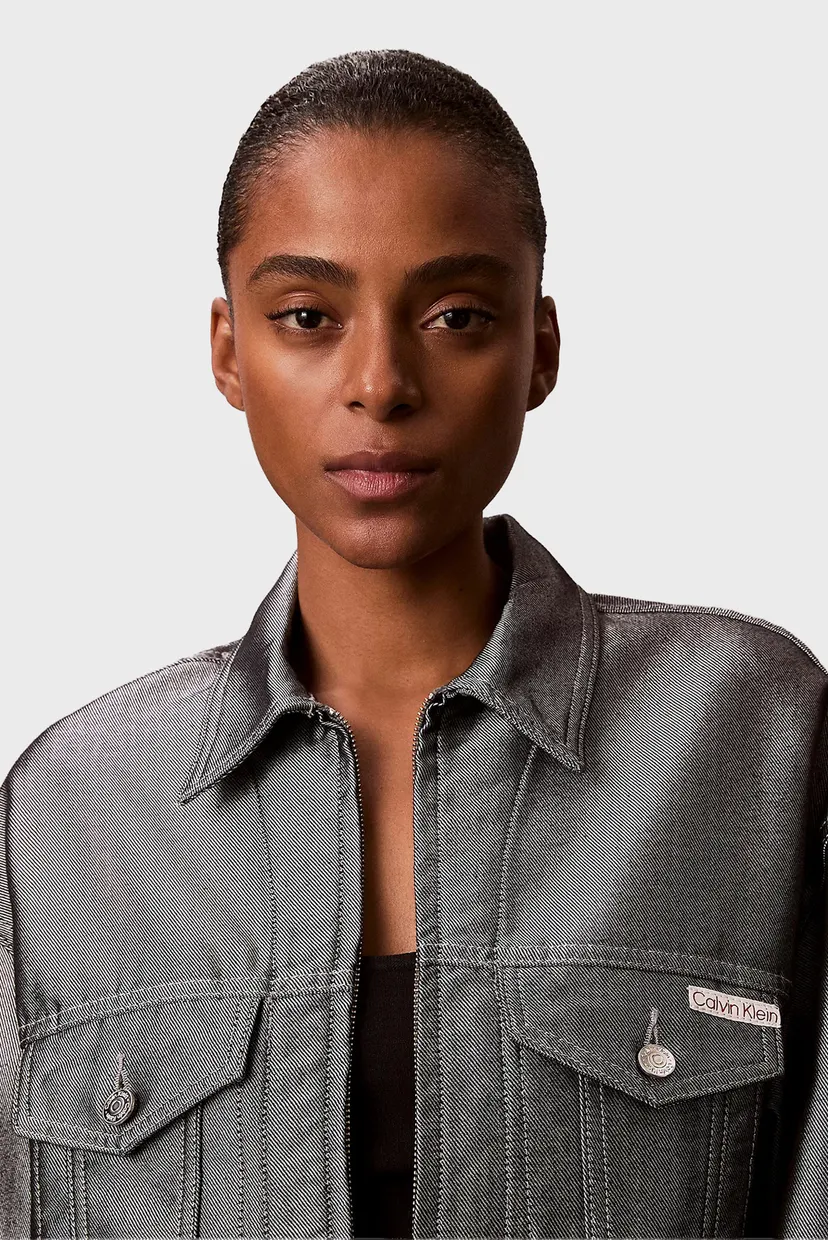 Женская серая джинсовая куртка DENIM SHINE 4
