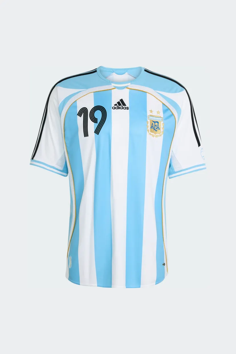 Мужская белая футболка в полоску Argentina 2006 Messi 6