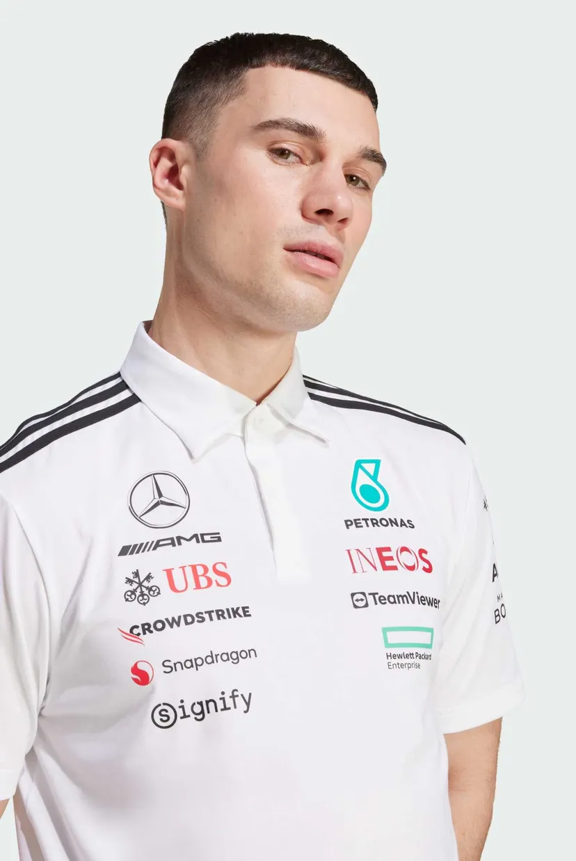 Чоловіче біле поло Mercedes - AMG Petronas Formula One Team 3