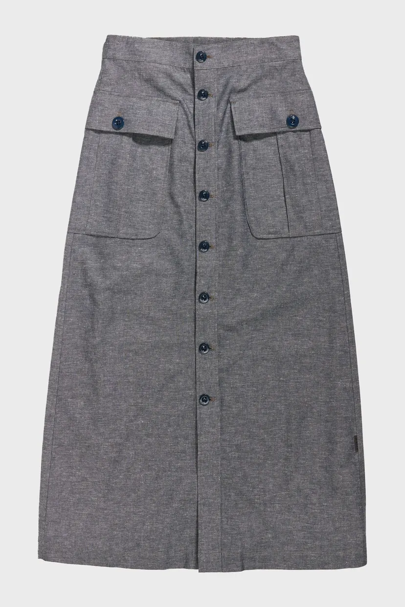 Жіноча сіра спідниця Button down long pkt skirt 4