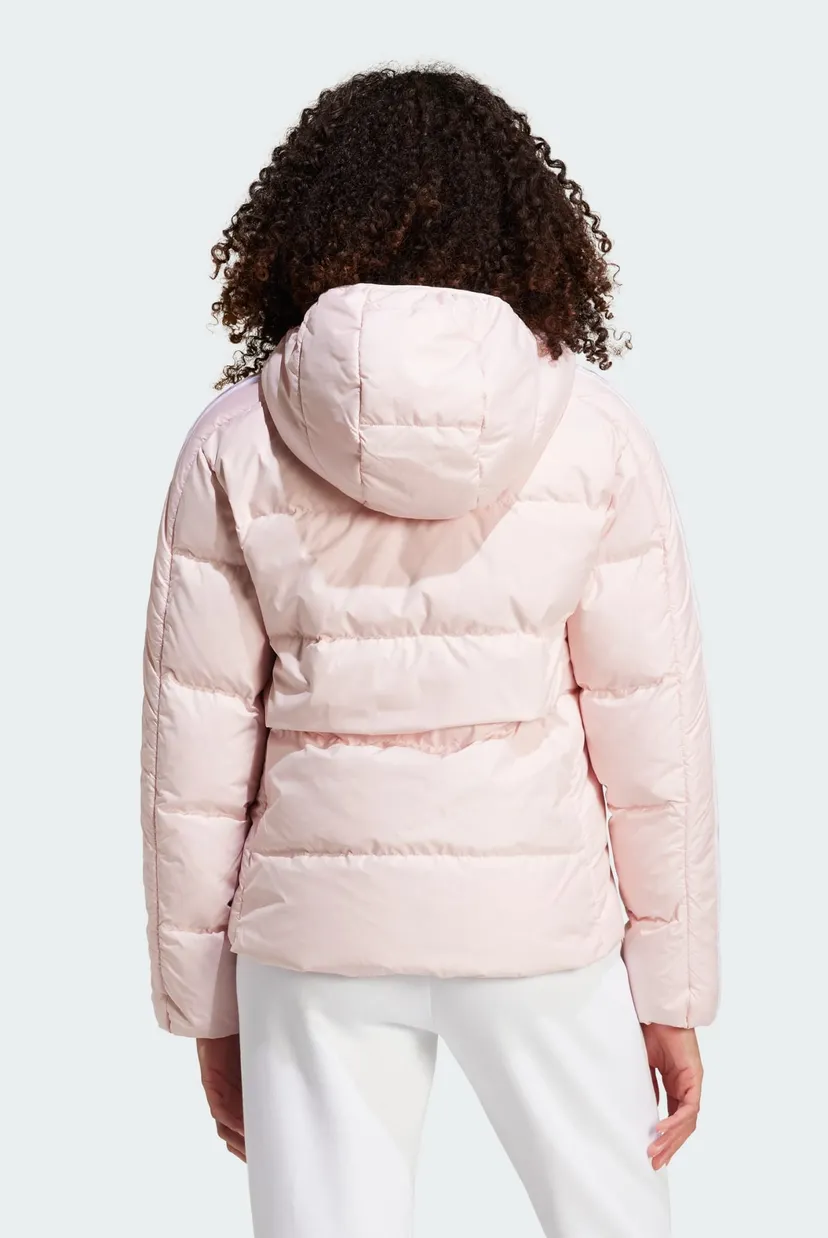 Жіночий пудровий пуховик Essentials 3-Stripes Mid Down Hooded 3