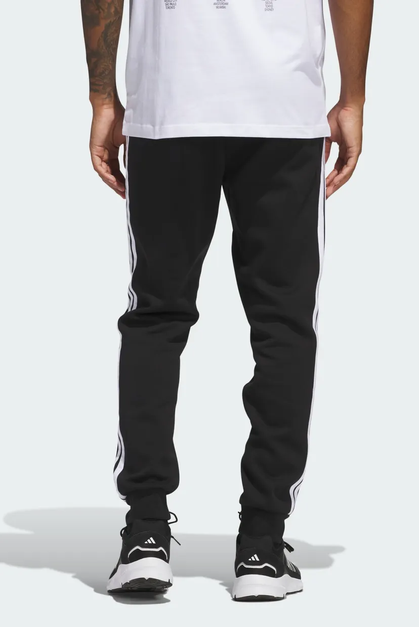Мужские черные спортивные брюки Essentials 3-Stripes Fleece 3