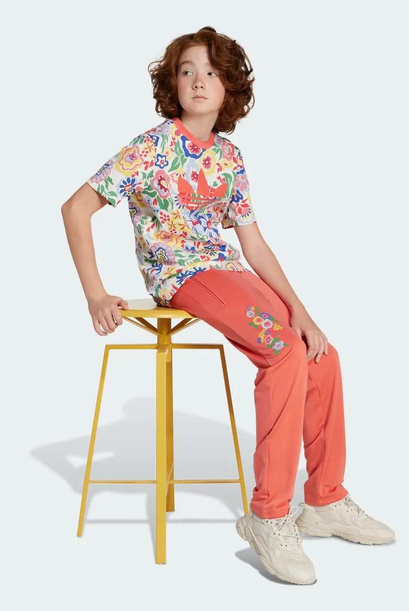 Детские оранжевые спортивные брюки adidas Originals x Liberty London Firebird Track Kids 3