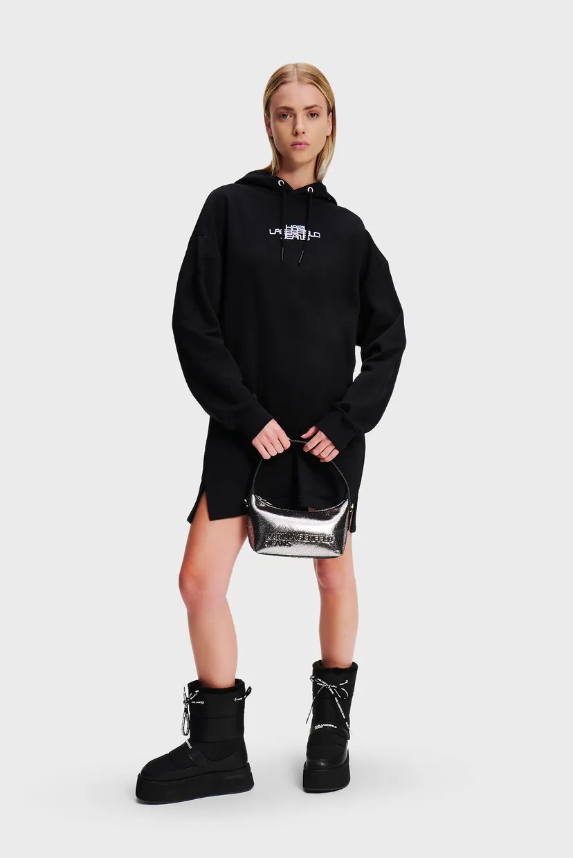 Женское черное платье sweat hoodie 4