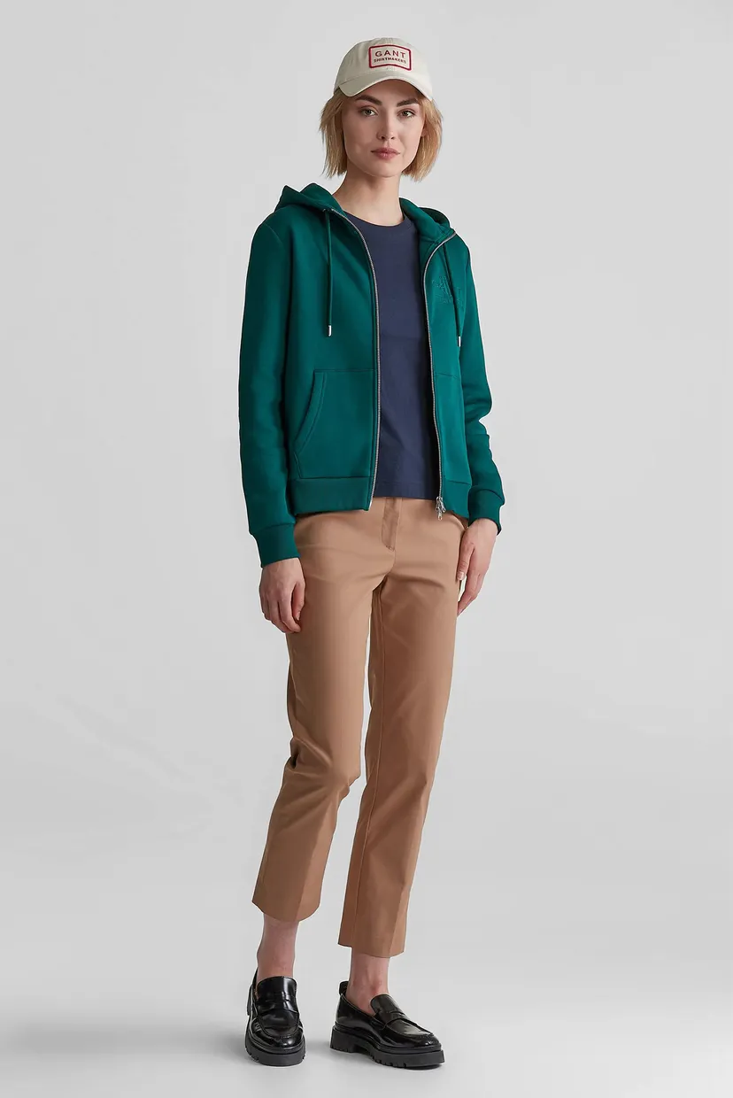 Женское зеленое худи REG TONAL SHIELD ZIP 3