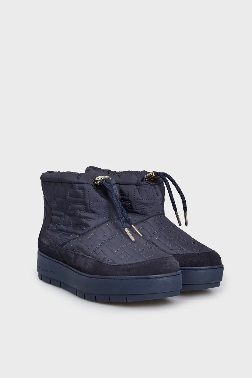 Жіночі темно-сині дутики з візерунком TOMMY MONOGRAM SNOWBOOT 3