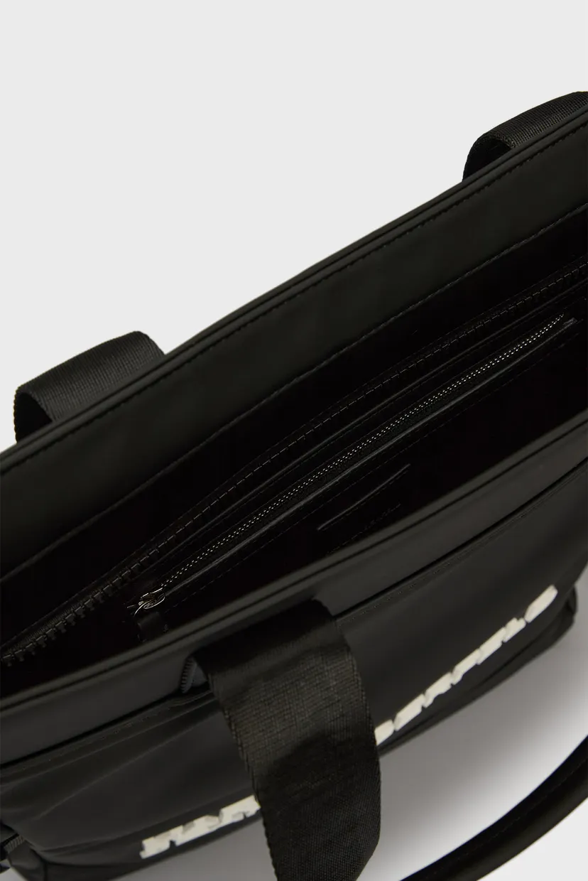 Чоловіча чорна сумка utility coated tote 5