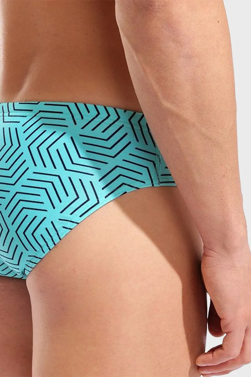 Мужские бирюзовые плавки с узором WATER MAZE ALLOVER 3