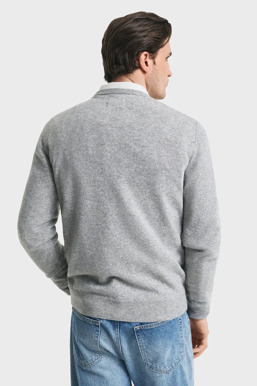 Чоловічий сірий вовняний джемпер SUPERFINE LAMBSWOOL C-NECK 3
