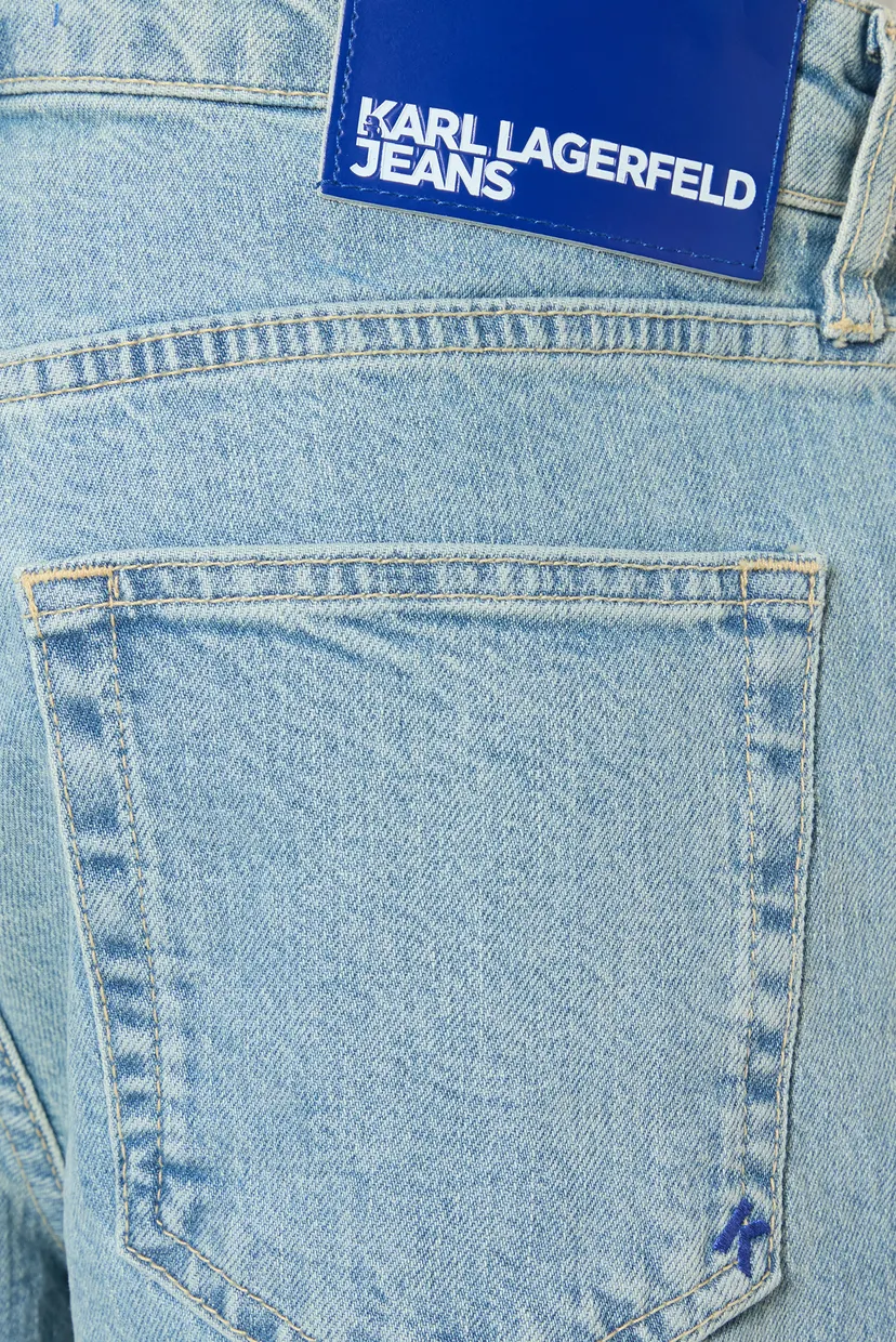Мужские голубые джинсовые шорты slim 3
