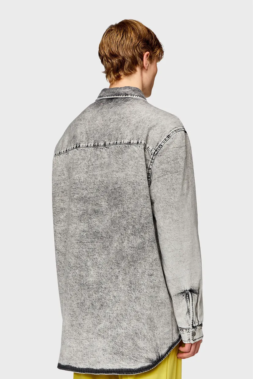 Мужская серая джинсовая рубашка D-FLAIM-S CAMICIA 3
