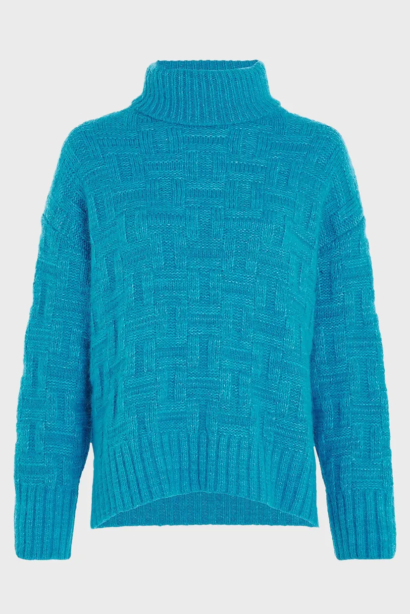 Женский голубой свитер AMD TONAL TEXTURE ROLL-NK SWT 6