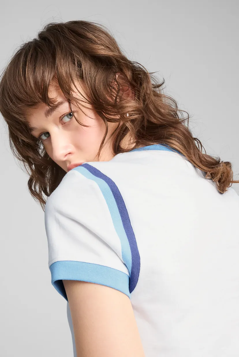 Женская белая футболка FUTURE.PUMA.ARCHIVE Graphic Baby Tee Women 5