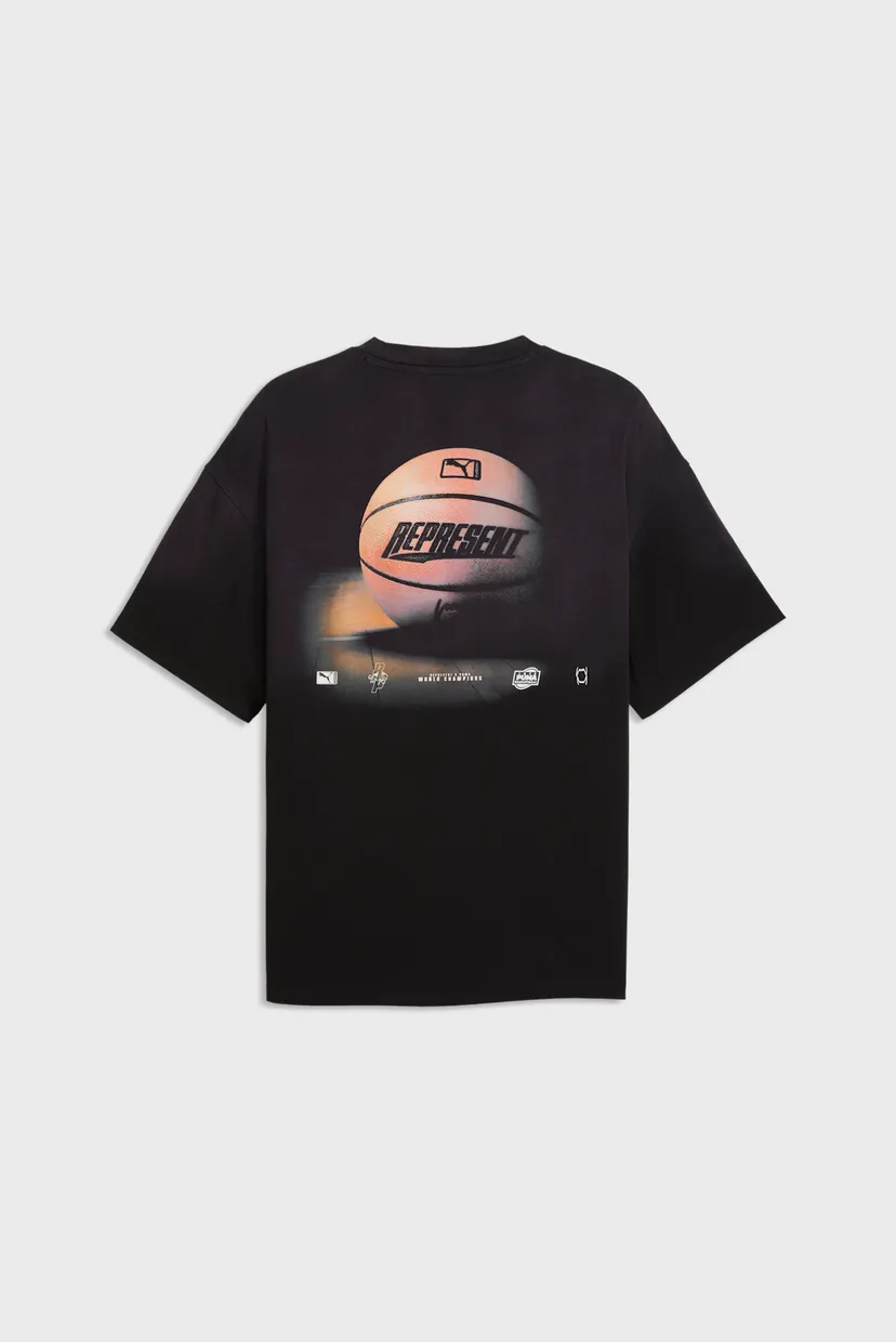 Мужская черная футболка PUMA x REPRESENT Tee Oversized Men 5