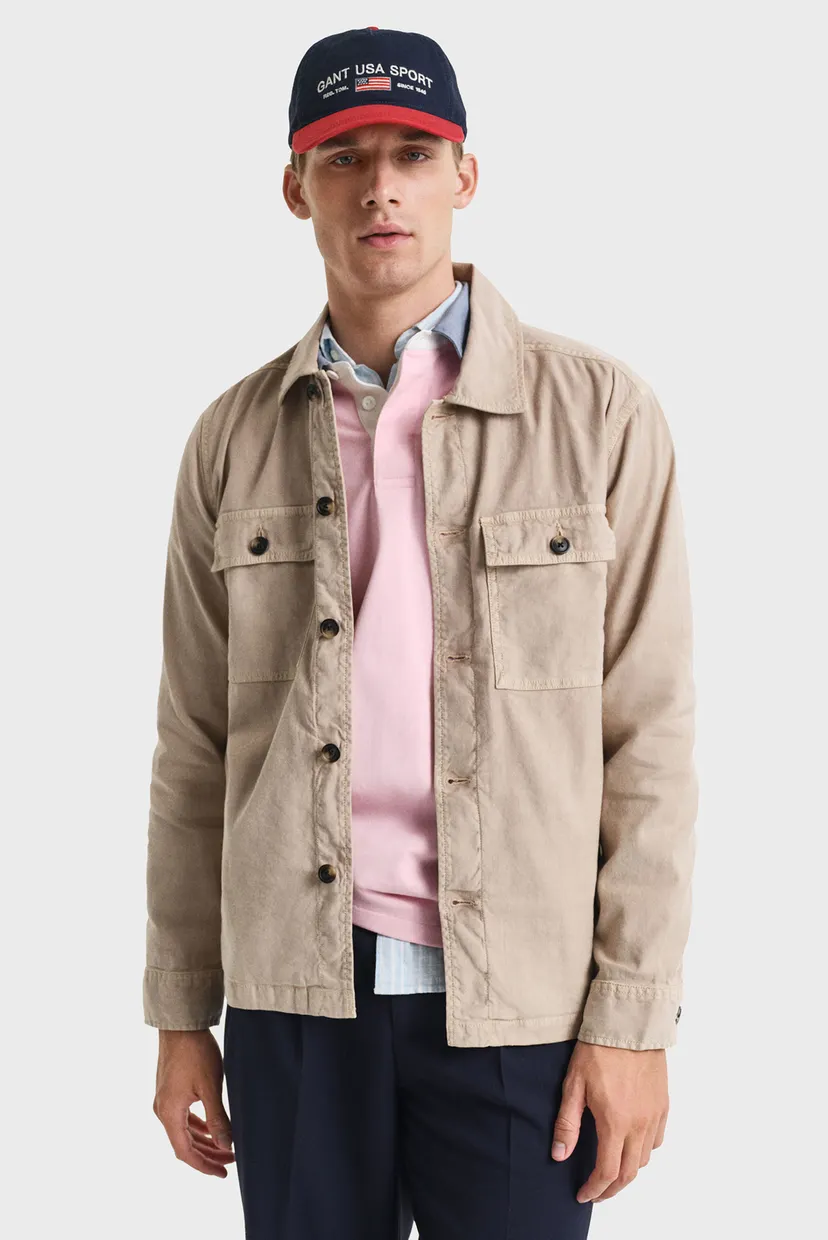Мужская бежевая льняная рубашка LINEN OVERSHIRT 3