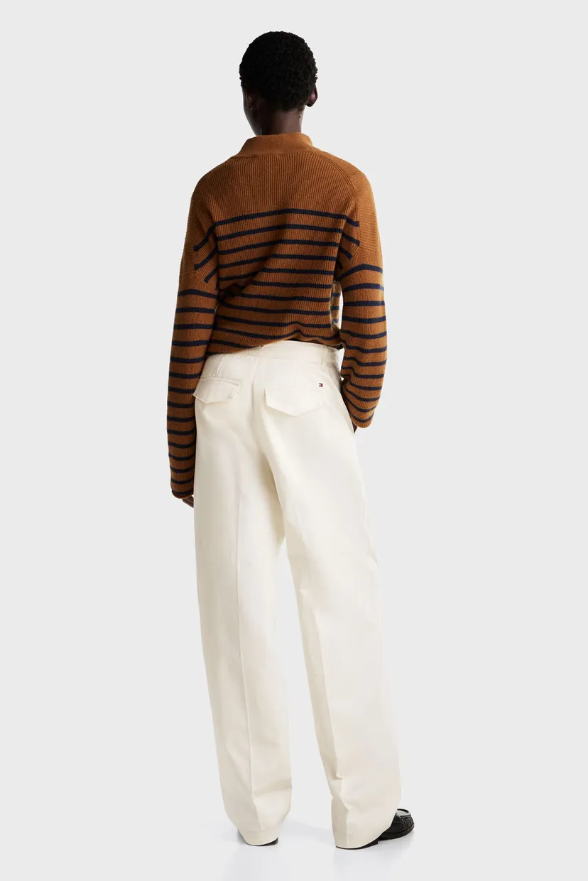 Женские белые чиносы COTTON BARREL RELAXED STR CHINO 3