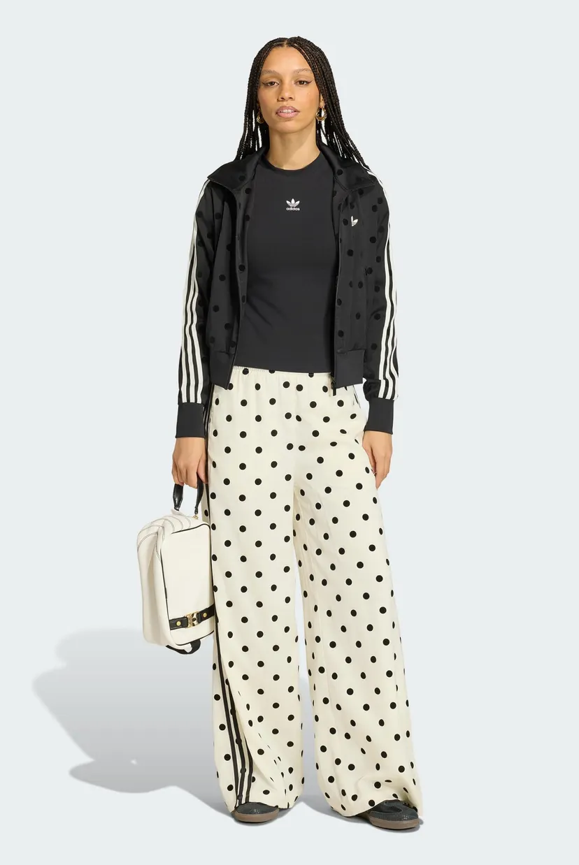 Жіночі білі спортивні штани у горошок SATIN POLKA DOTS WIDE LEG
