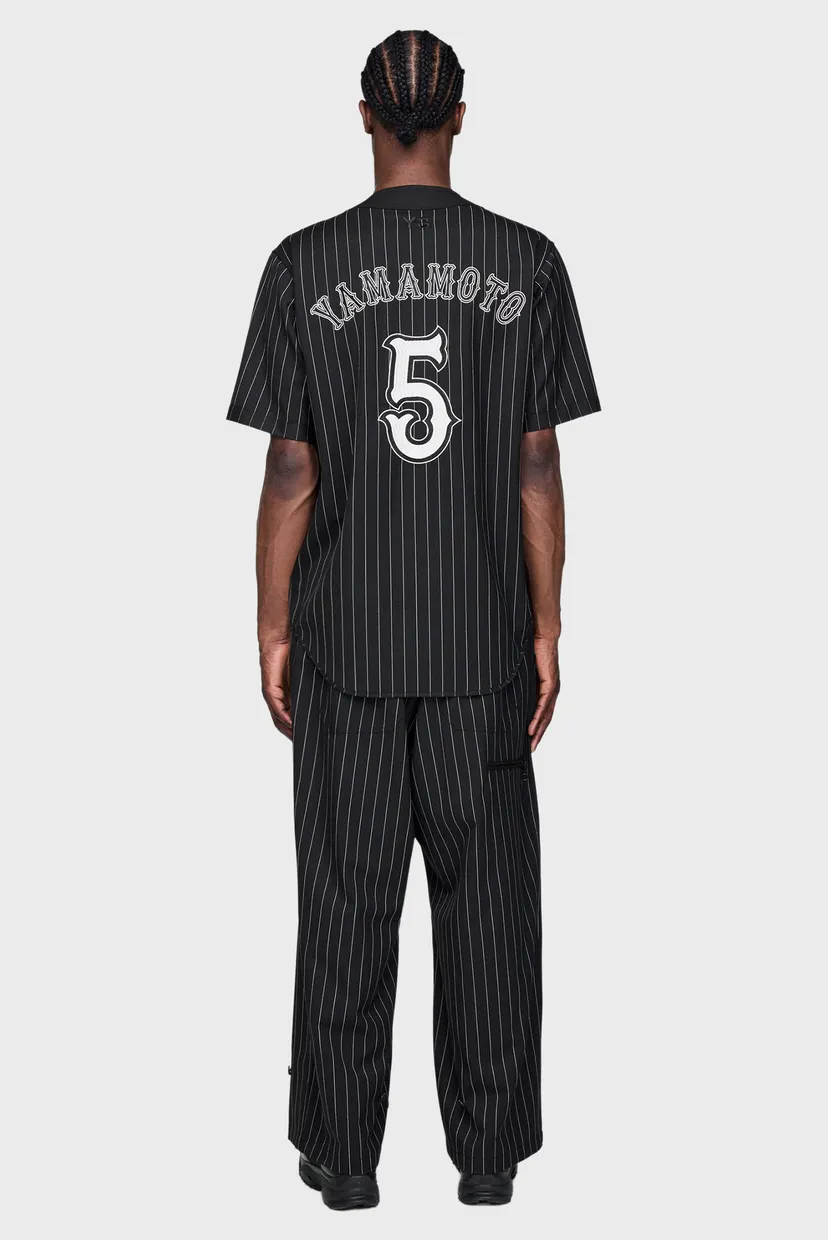Черная рубашка в полоску Y-3 ELITE 5 BASEBALL (унисекс) 3