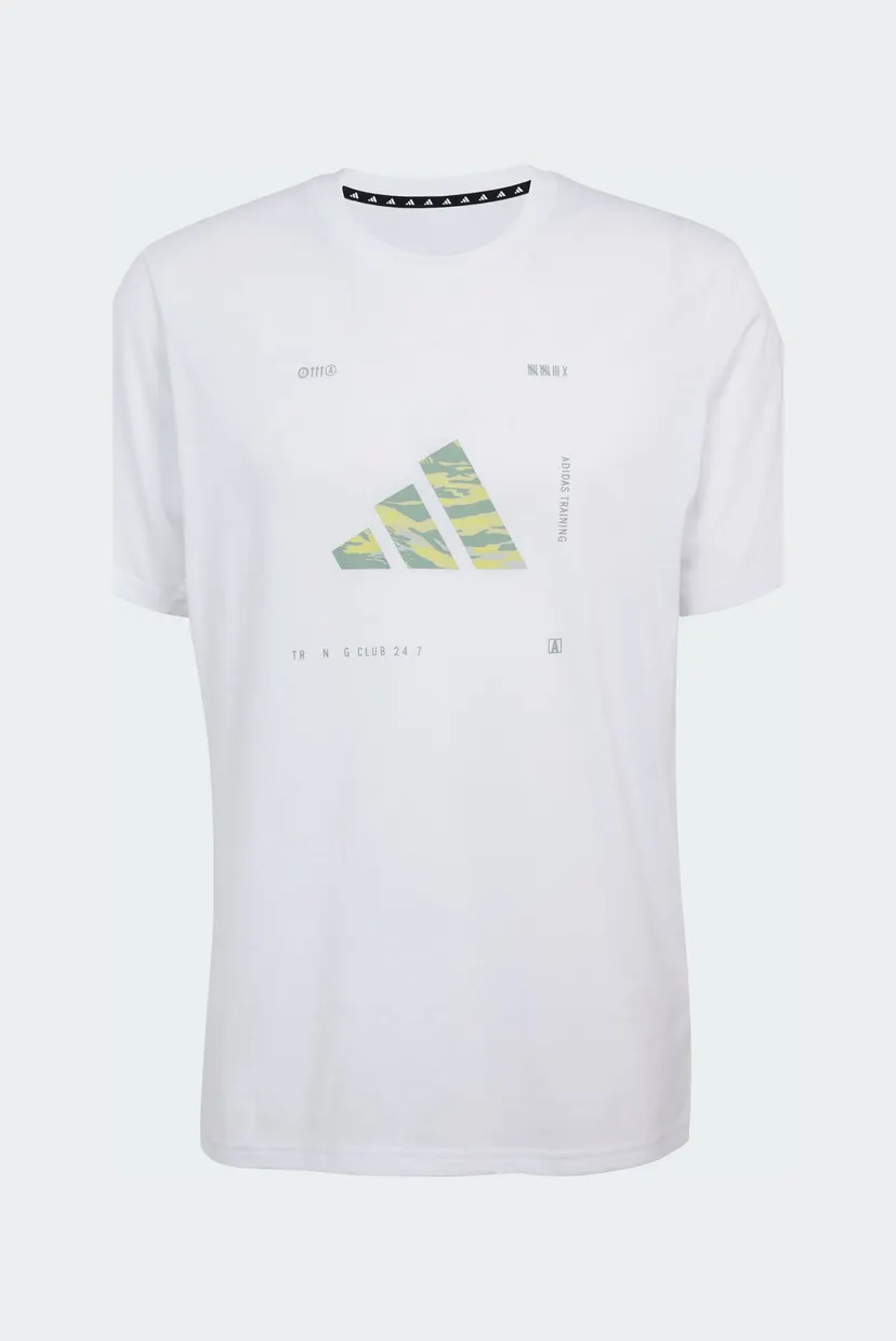 Мужская белая футболка Climacool Training Camo Logo Graphic 6