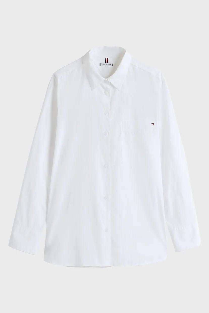 Женская белая рубашка ESS POPLIN EASY FIT SHIRT 5