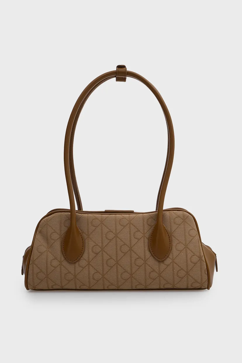 Жіноча бежева сумка EMBLEM TRIO JACQUARD SHOULDER 4