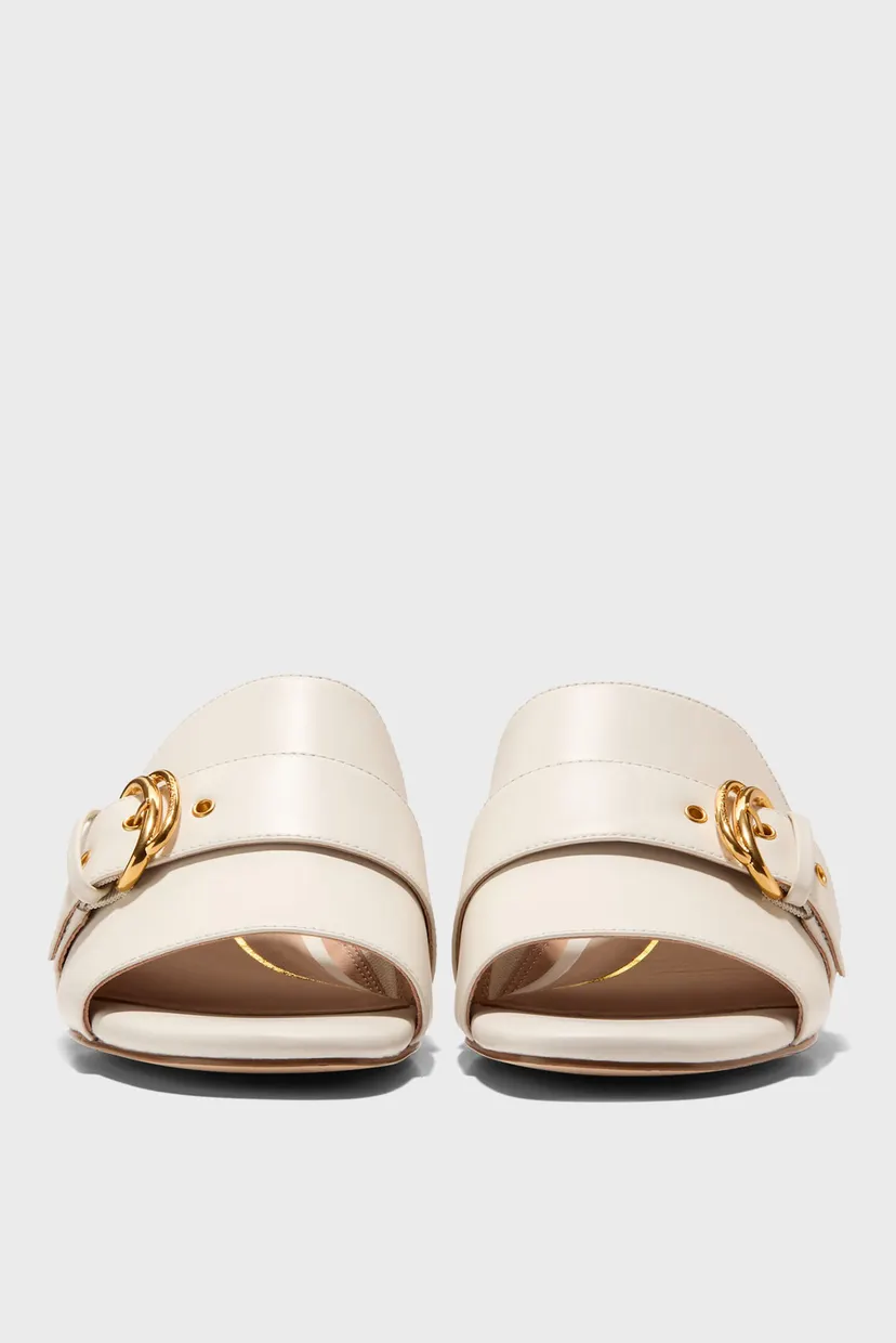Женские белые кожаные мюли Crosby Slide Sandal 3