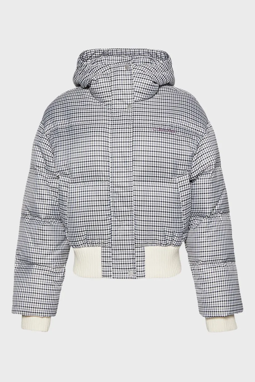 Жіночий сірий пуховик з візерунком INSULATED 6