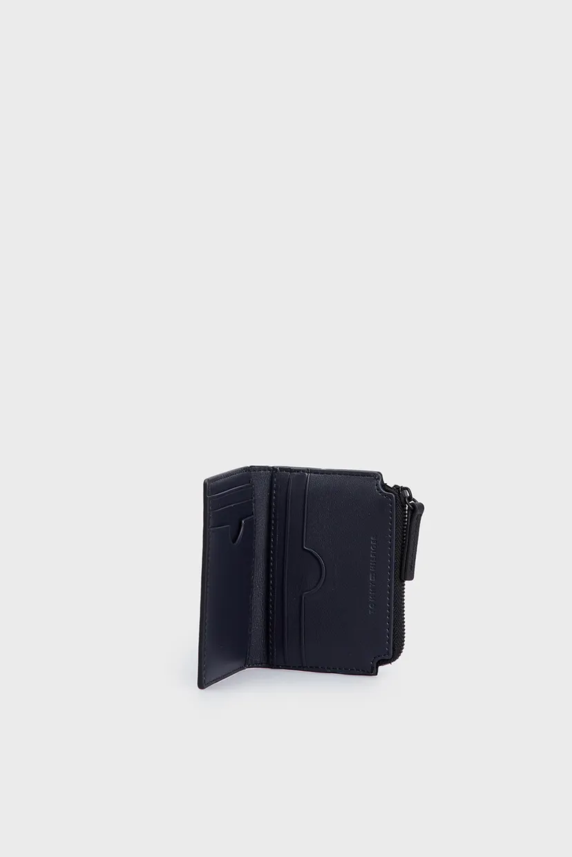 Мужской черный кожаный кошелек TH SAFFIANO BIFOLD & ZIP 5