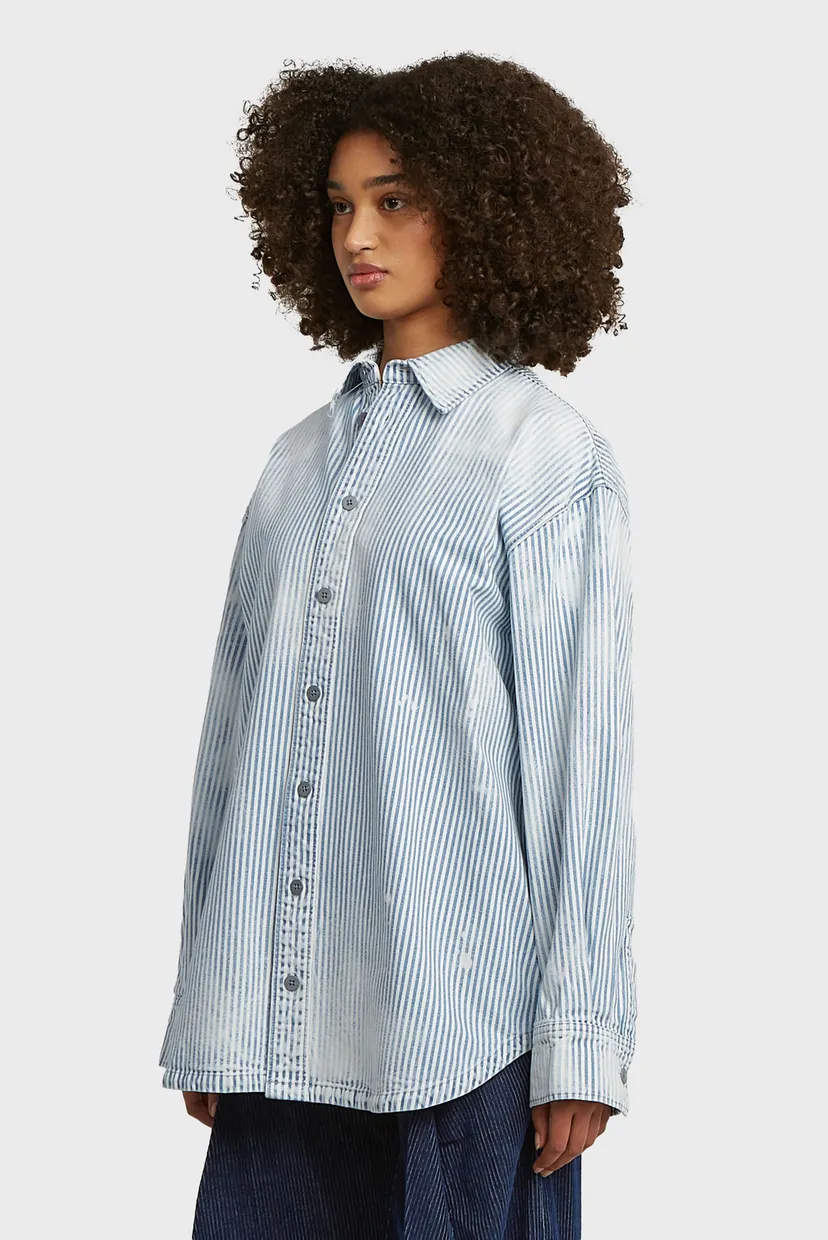 Жіноча джинсова сорочка у смужку Maxi overshirt 4